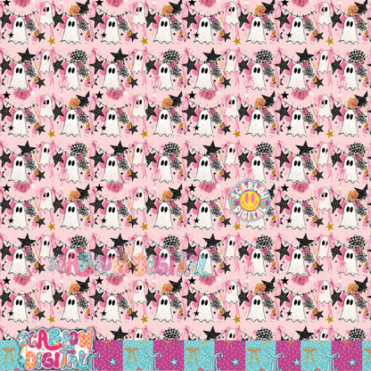 Ghost Garland Seamless Pattern Digital Design