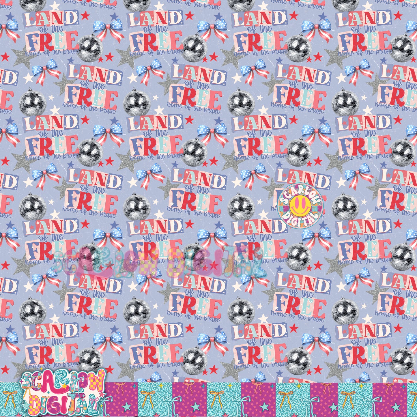 Land of the Free Seamless Pattern Digital Design