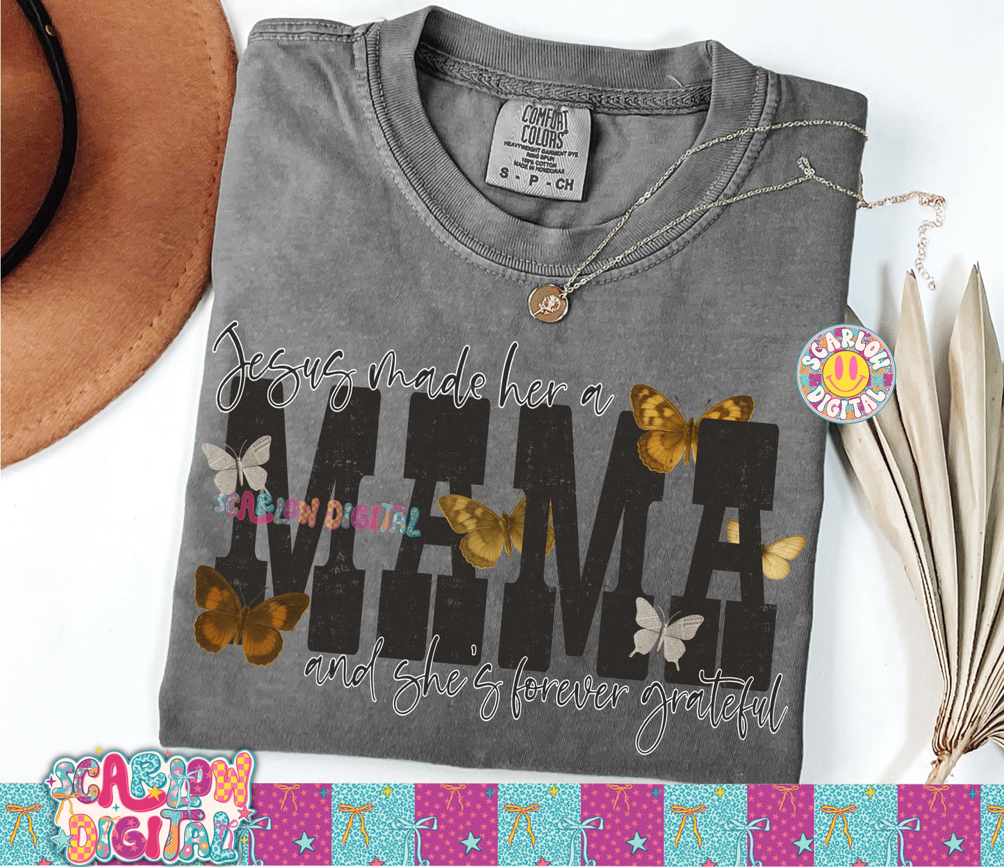Jesus Made Her a Mama with Butterflies PNG Digital Design