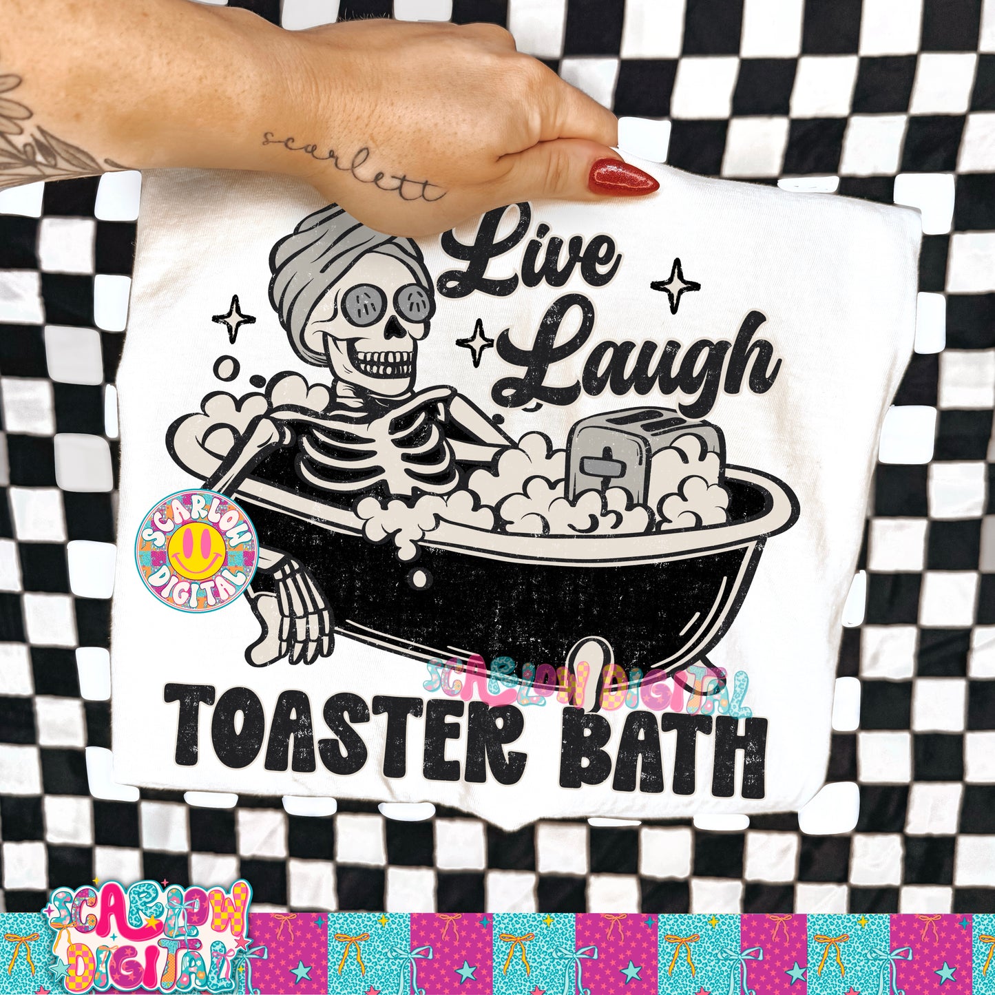 Live Laugh Toaster Bath PNG Digital Design