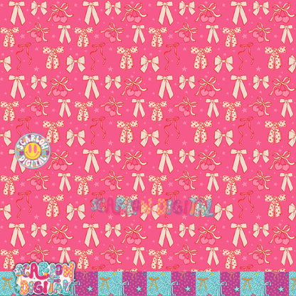 Pink Valentine's Day Bows Seamless Pattern Digital Design