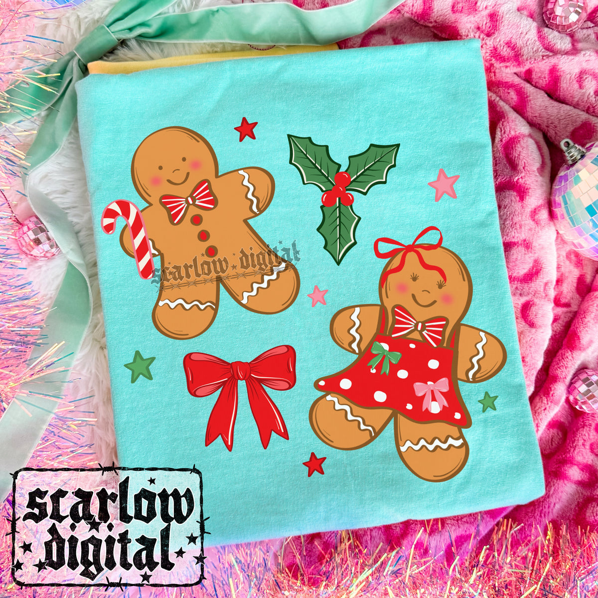 Gingerbreads Christmas PNG Digital Design