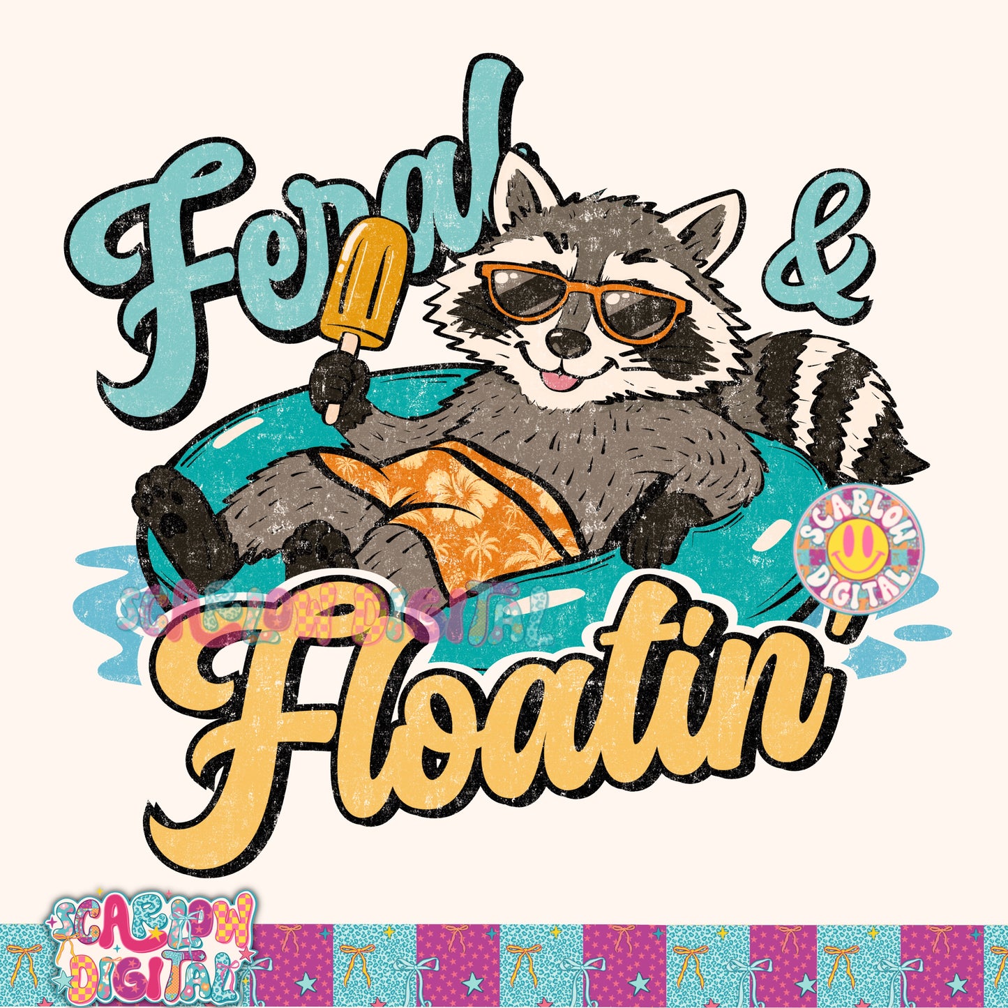 Feral & Floatin' PNG Digital Design