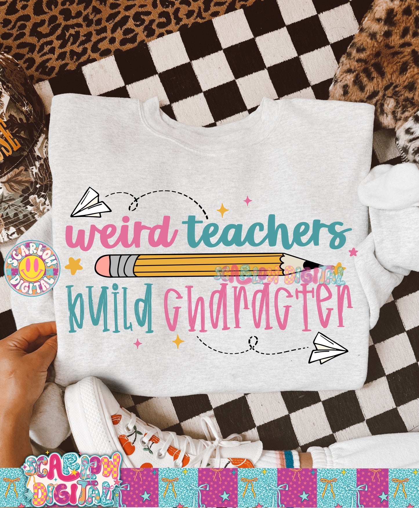 Weird Teachers Build Character PNG Digital Design