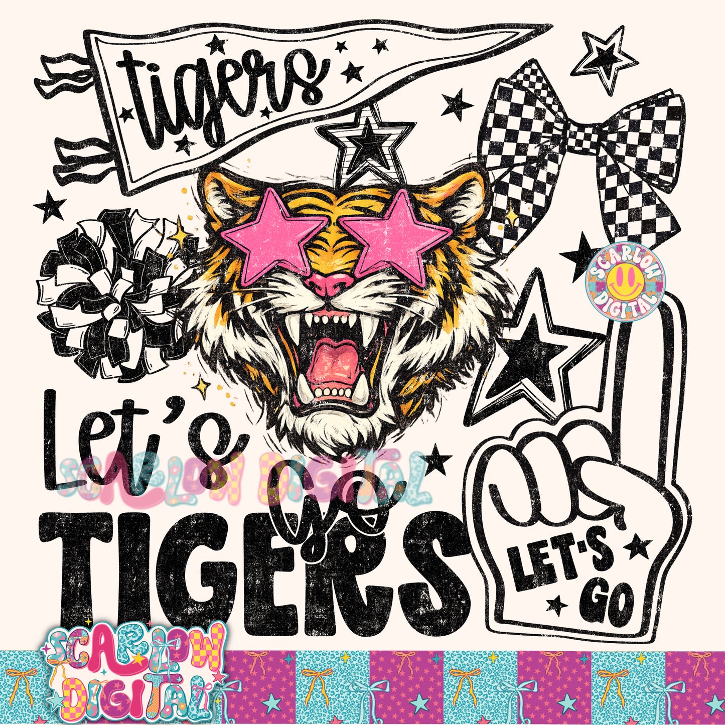 Tigers Mascot PNG Digital Design
