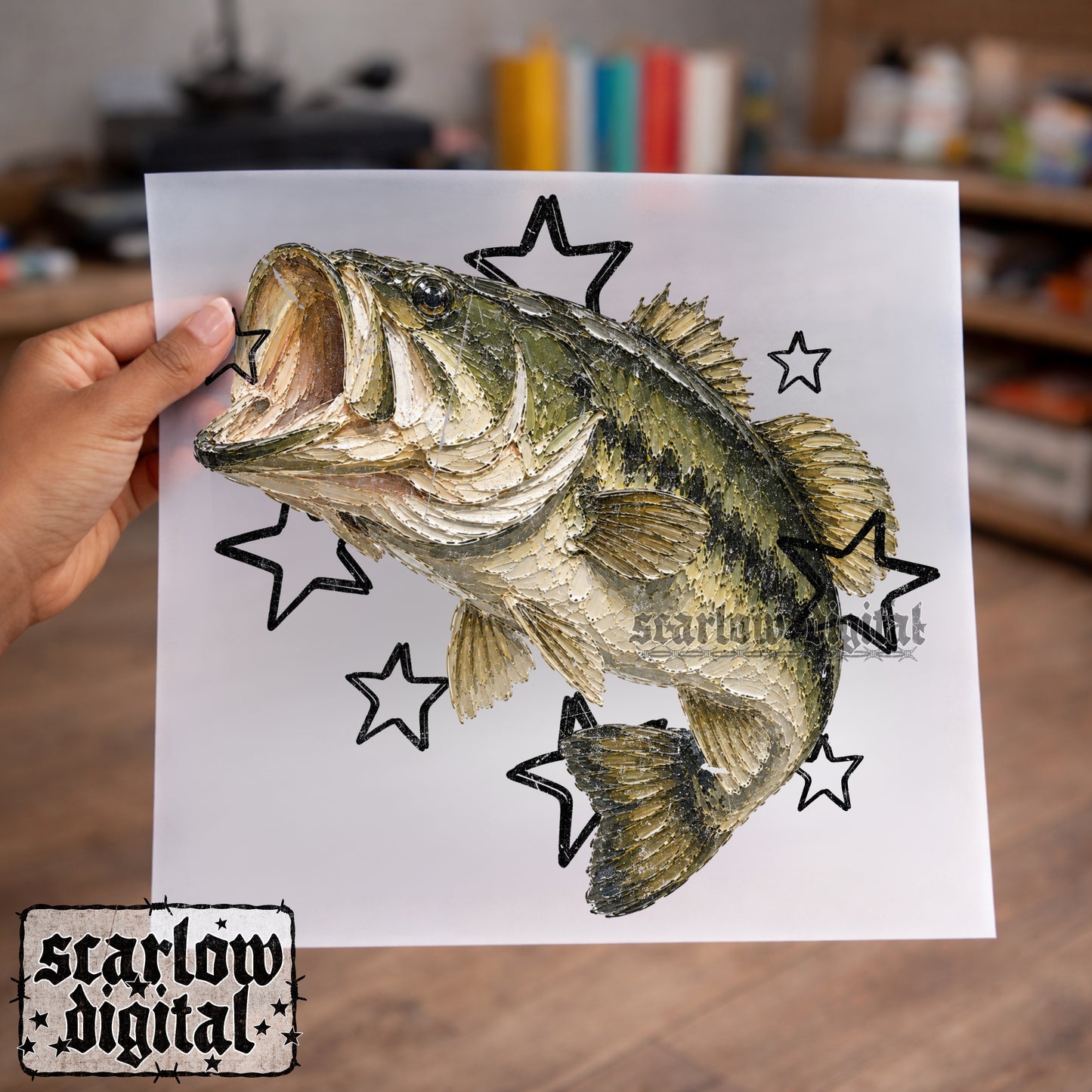 Painted Bass PNG Digital Design
