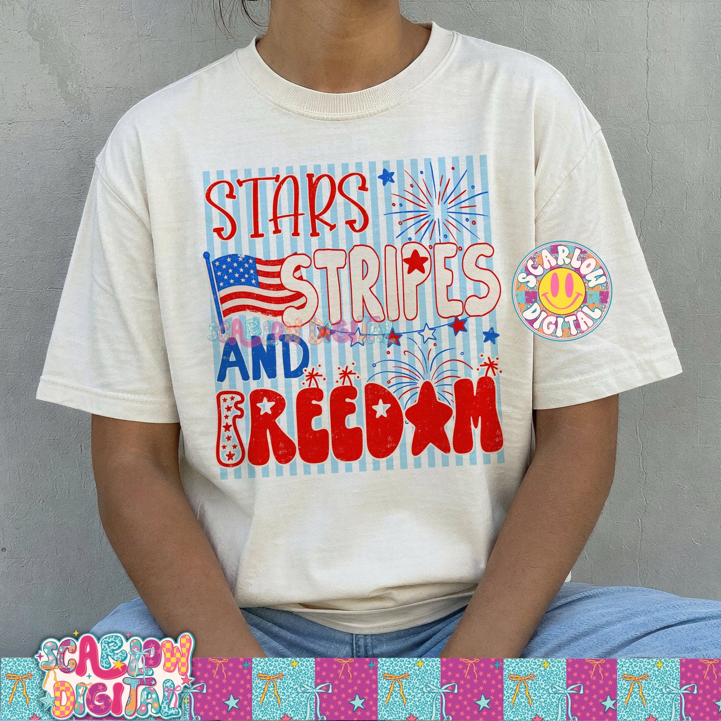 Stars Stripes and Freedom PNG Digital Design