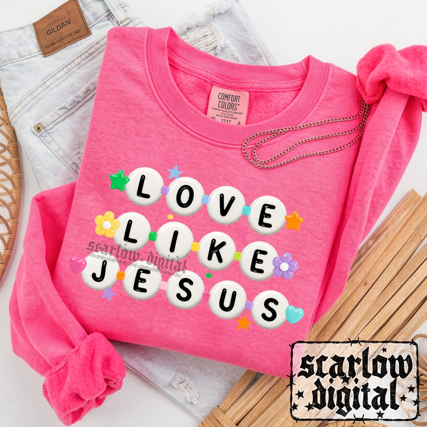 Love Like Jesus Friendship Beads PNG Digital Design