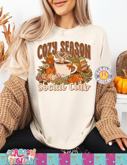 Cozy Season Social Club PNG Digital Design