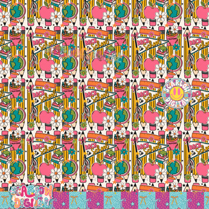 Back to School Seamless Pattern Digital Design