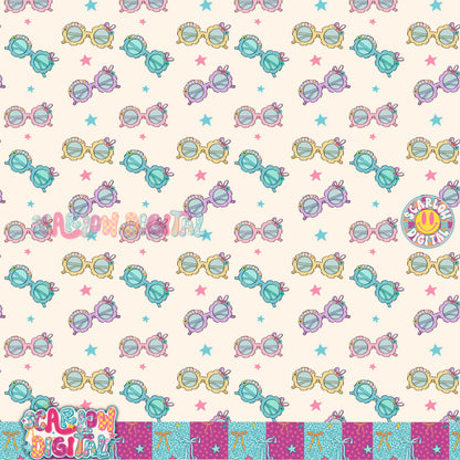 Easter Glasses Seamless Pattern Digital Design