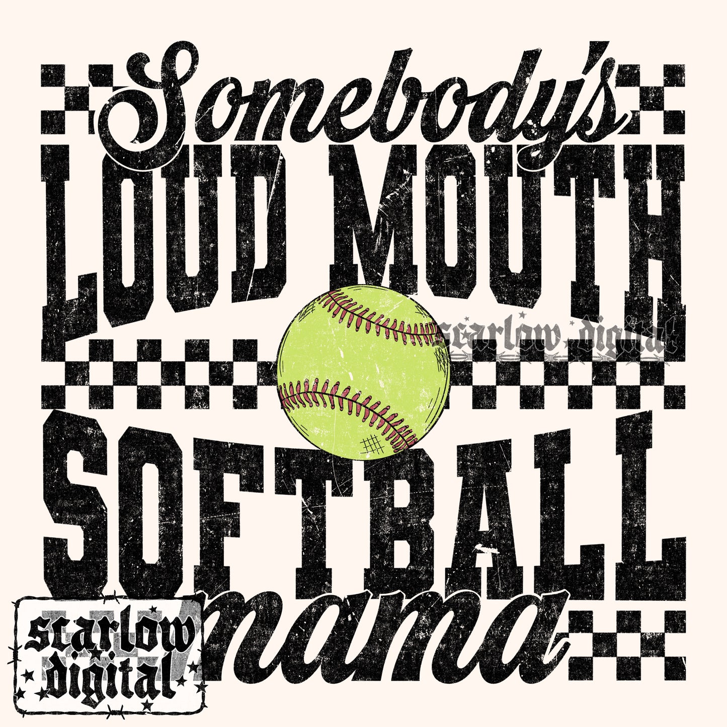 Softball Mama PNG Digital Design