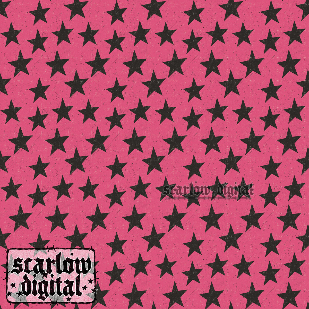 Pink Stars Seamless Pattern Digital Design