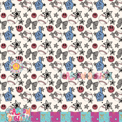 Baseball Seamless Pattern Digital Design