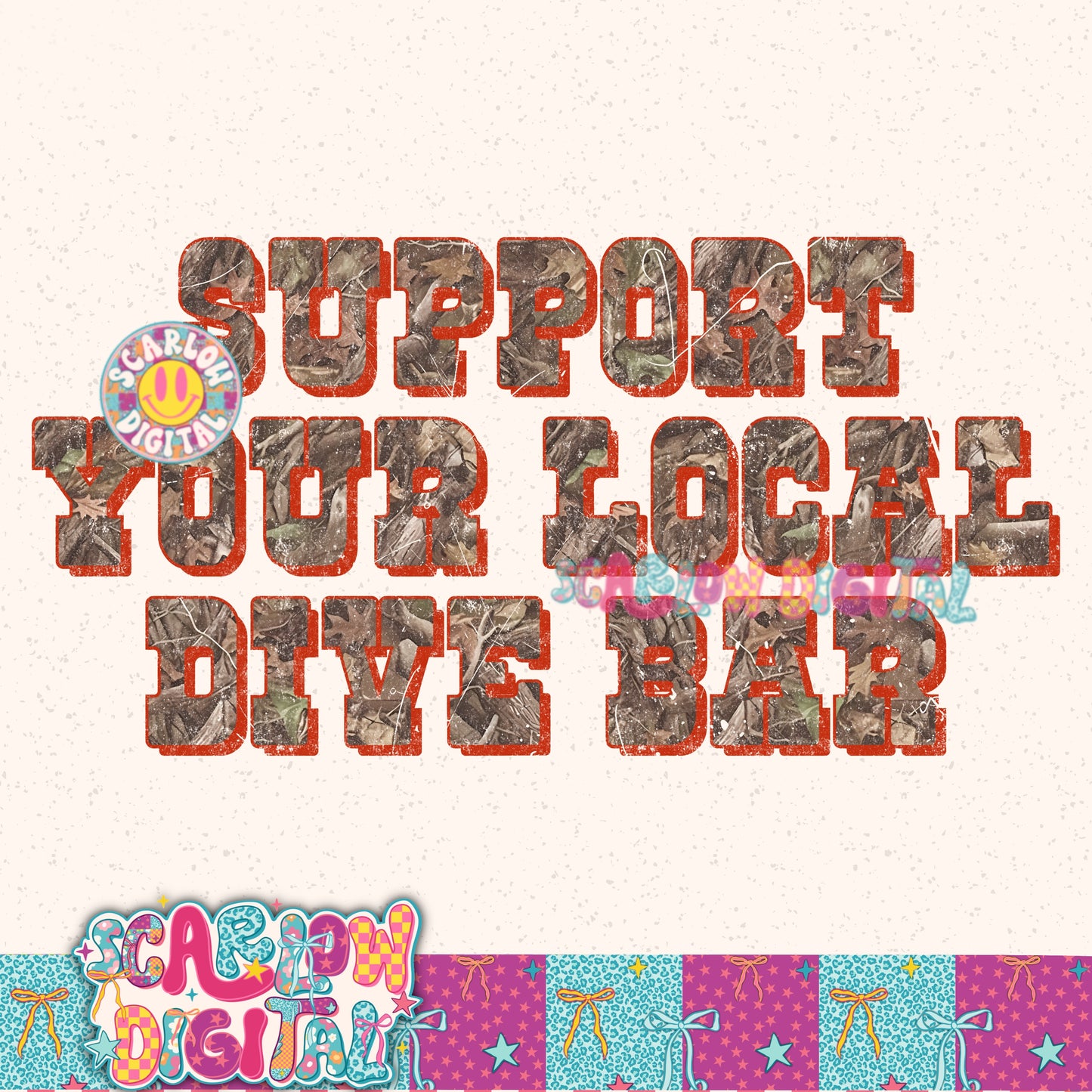 Support Your Local Dive Bar PNG Digital Design