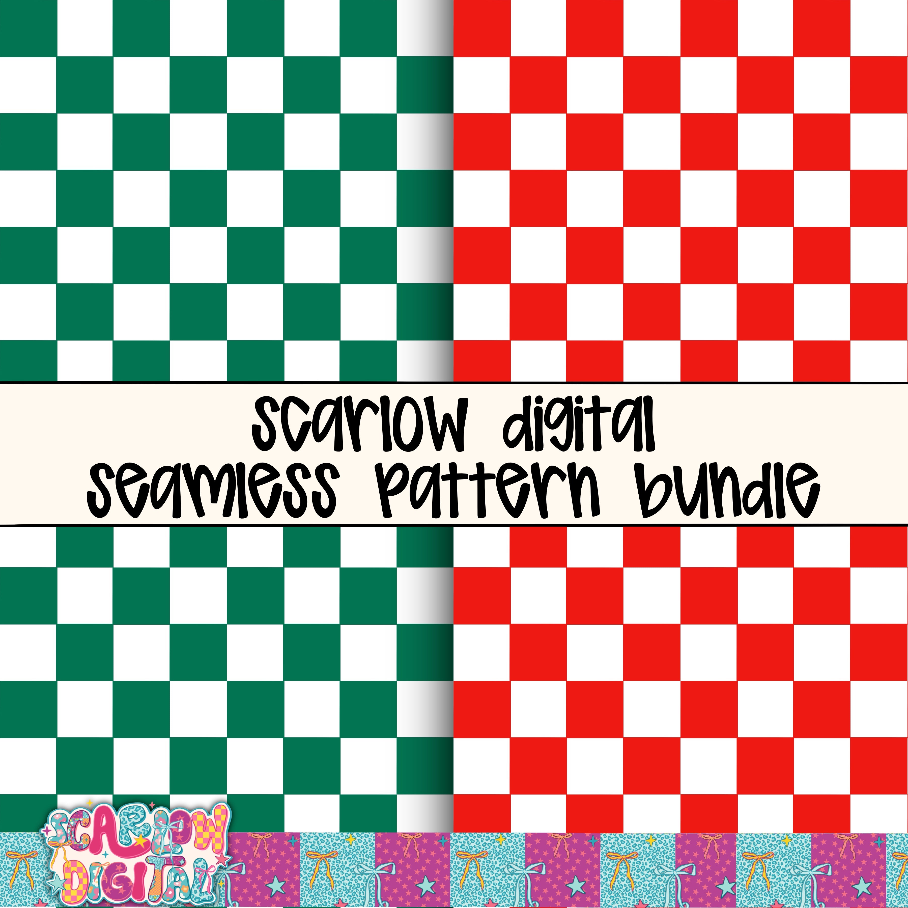 Checkers Pattern Seem Less Red and Green Checkers Seamless Pattern Digital Design – Scarlow Digital