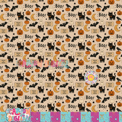 NEW NEW NEW! Vintage Halloween Seamless Pattern Digital Design