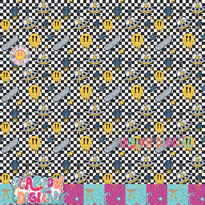 Boy Skater Seamless Pattern Digital Design