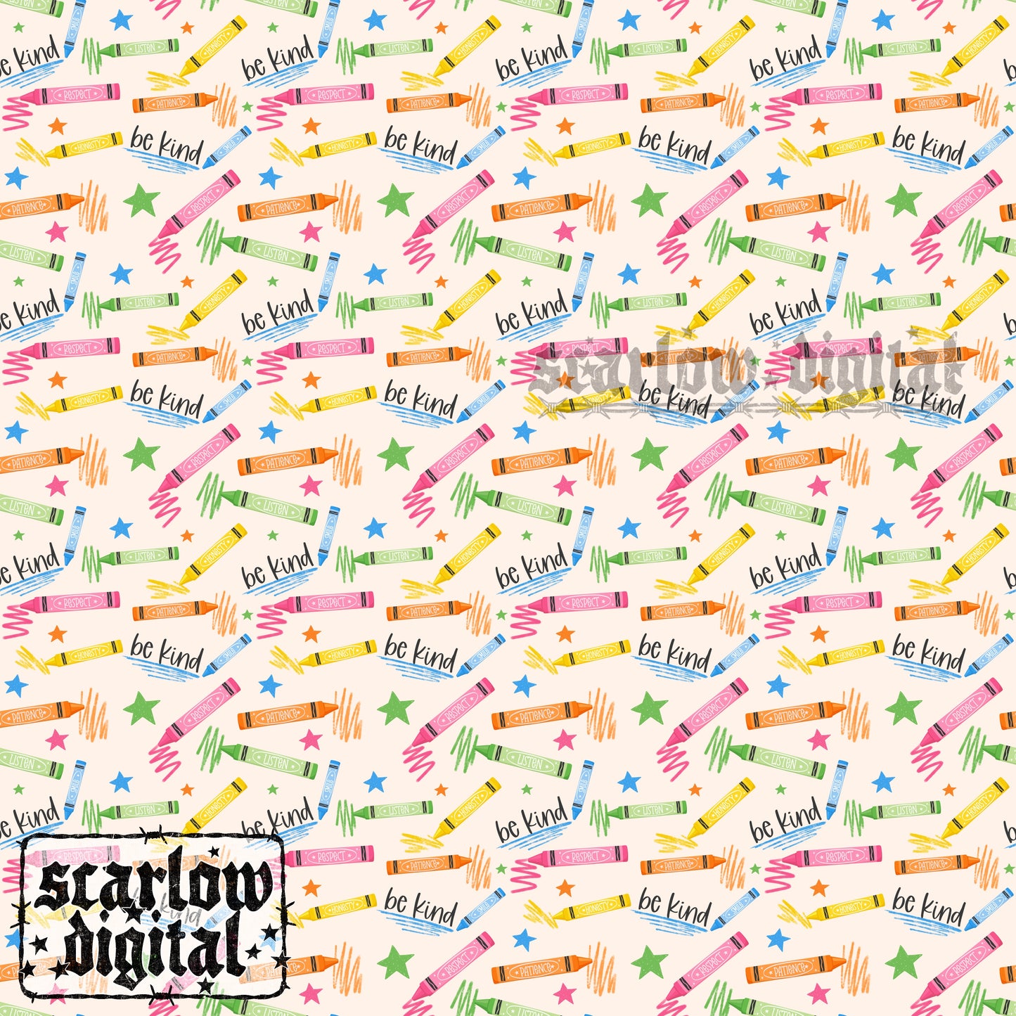Be Kind Seamless Pattern Digital Design