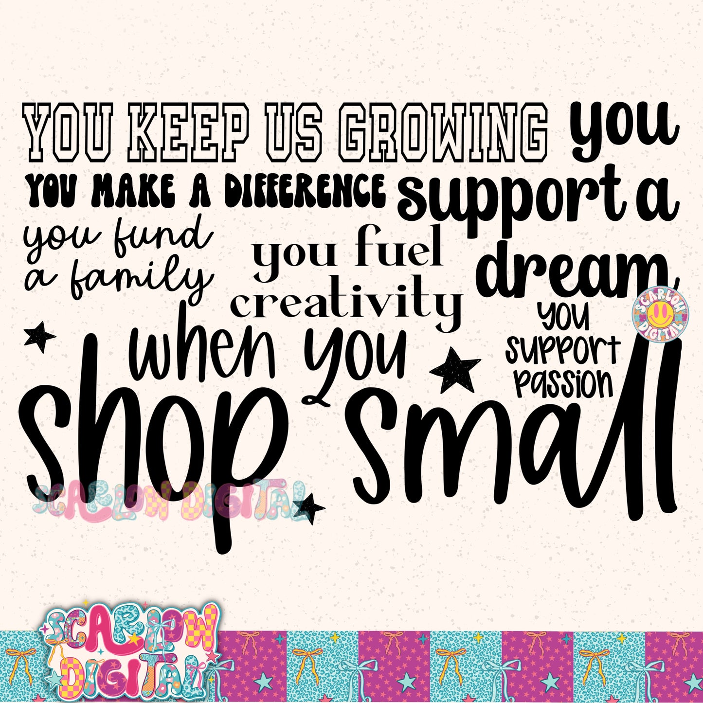 When You Shop Small PNG Digital Design