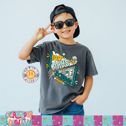 100 Days of School PNG Digital Design