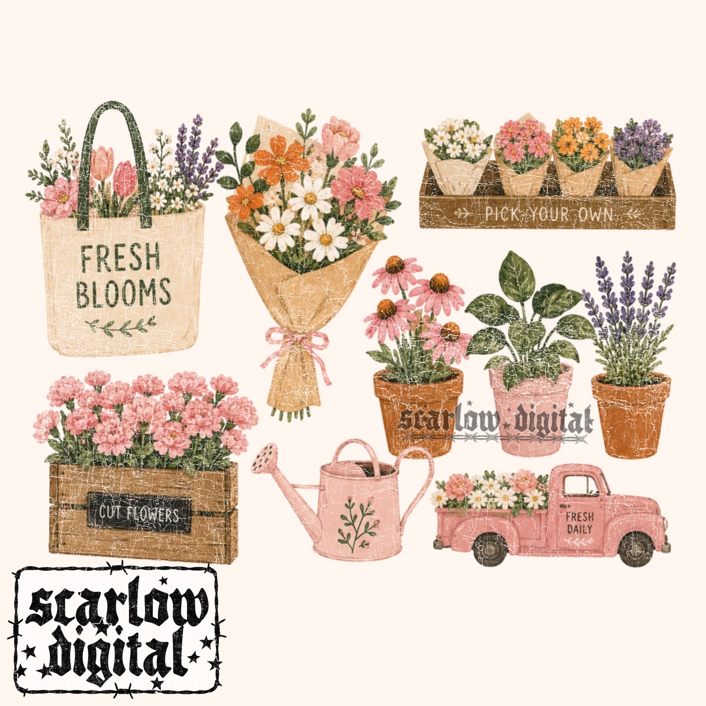 Flower Shop PNG Digital Design