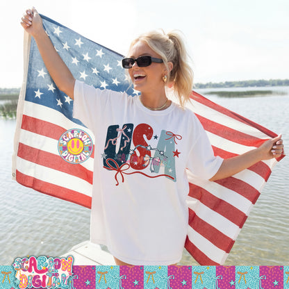 USA July 4th Patriotic PNG Digital Design