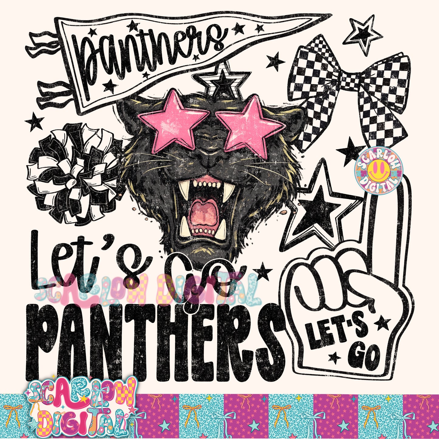 Panthers Mascot PNG Digital Design