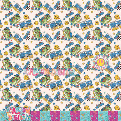 Dinomite Back to School Seamless Pattern Digital Design