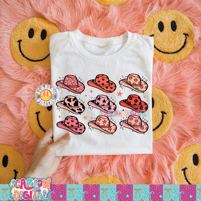 Pink Cowgirl Hats PNG Digital Design