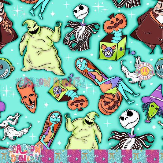 TODAY ONLY: Nightmare Before Christmas Seamless Pattern Digital Design