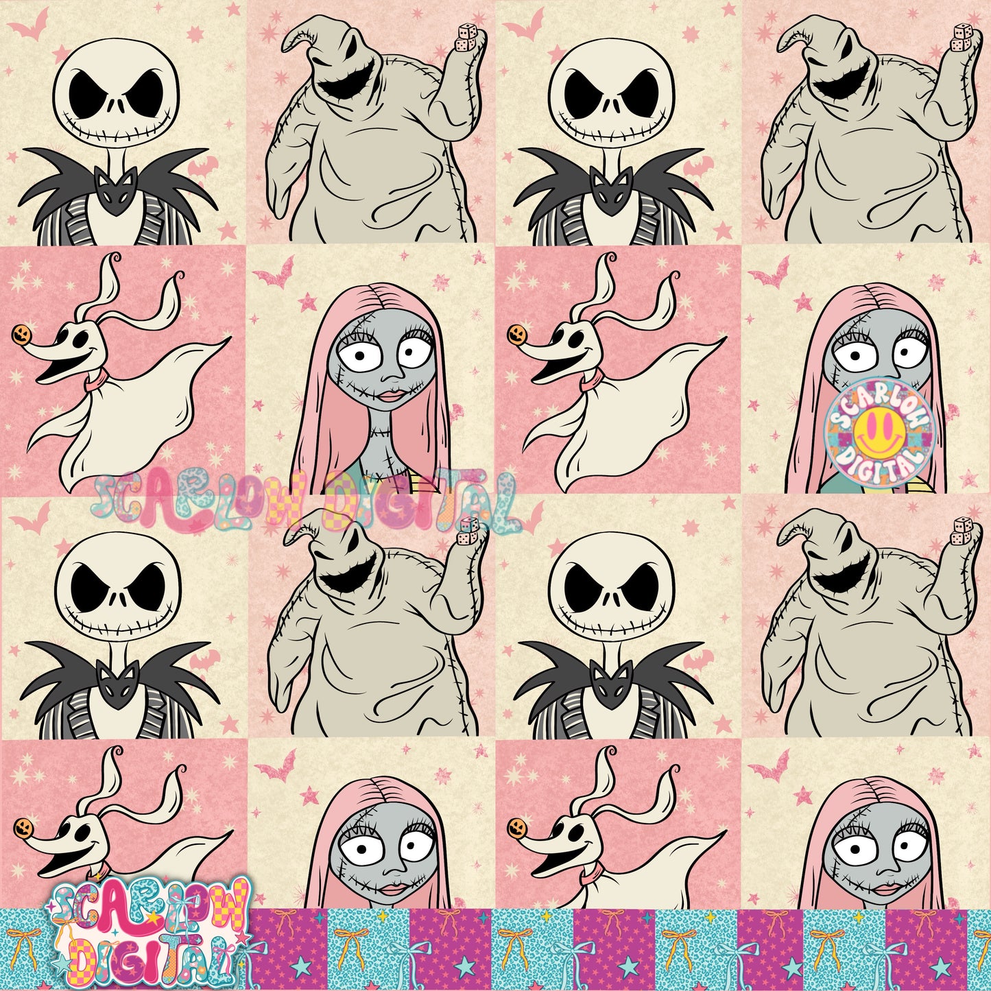 TODAY ONLY: Nightmare Before Christmas Seamless Pattern Digital Design