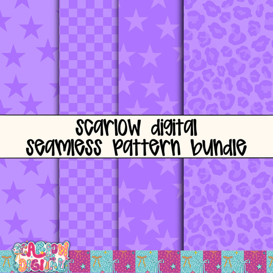 Purple Seamless Pattern Bundle Digital Design