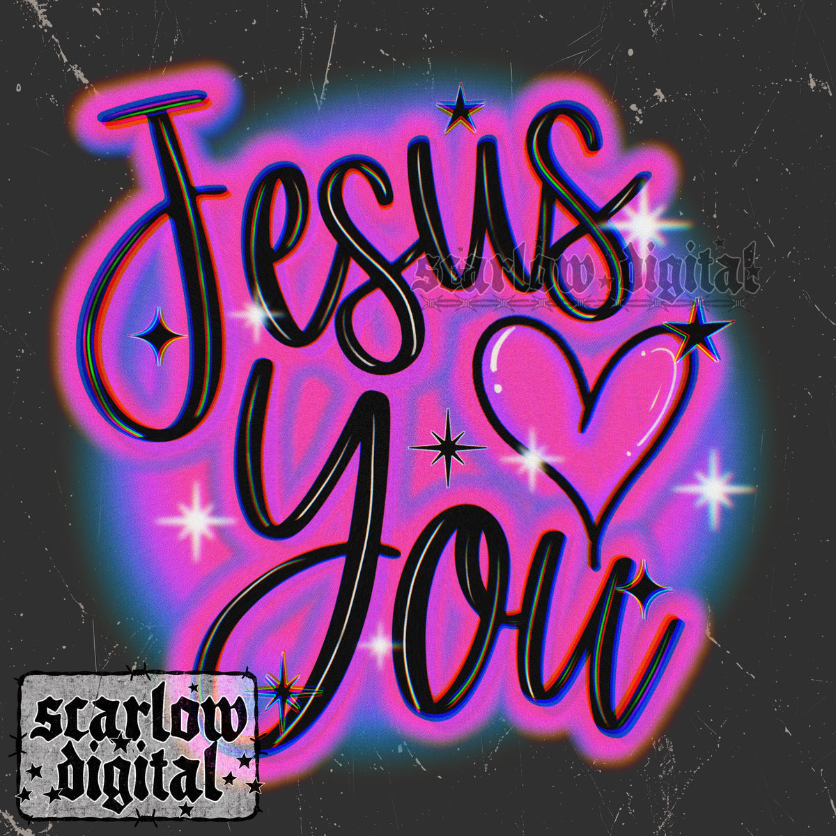 Jesus Loves You PNG Digital Design