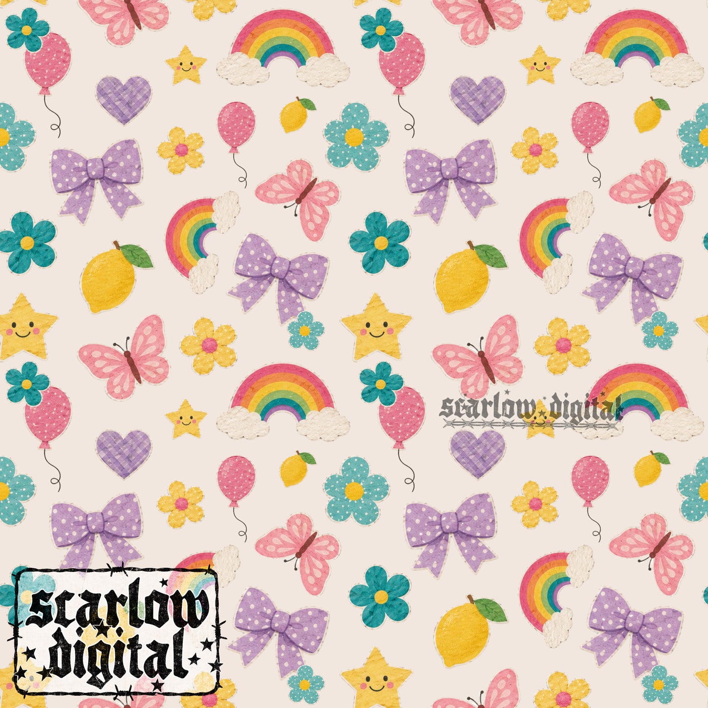 Random Things Seamless Pattern Digital Design