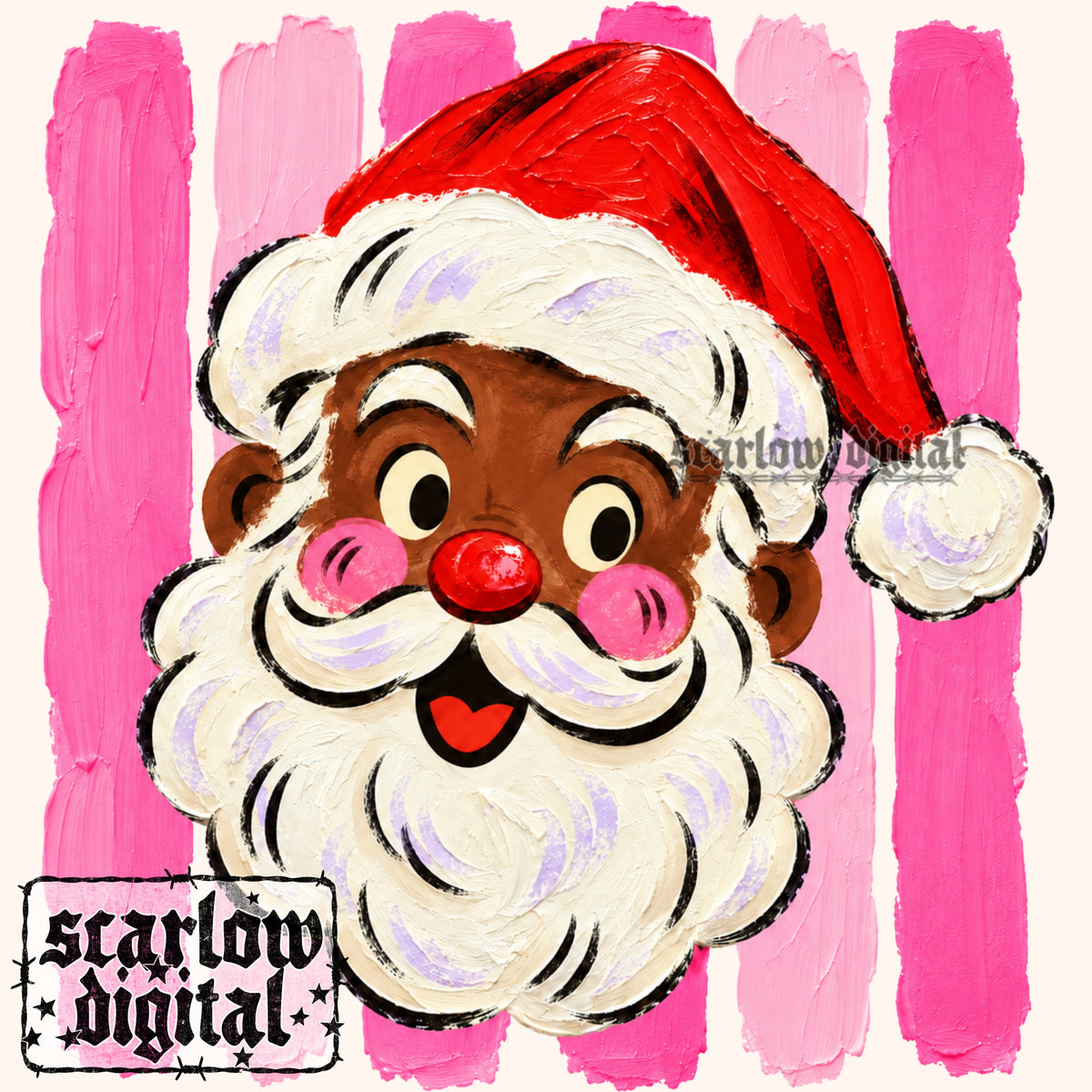 Painted Santa Claus PNG Digital Design