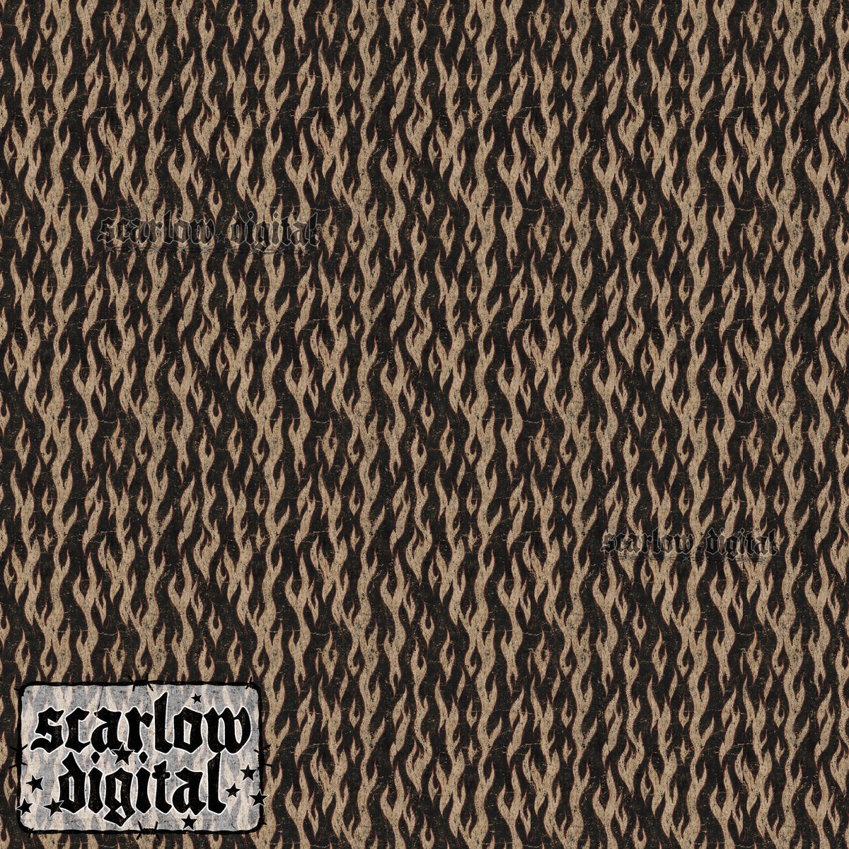 Vintage Flames Seamless Pattern Digital Design