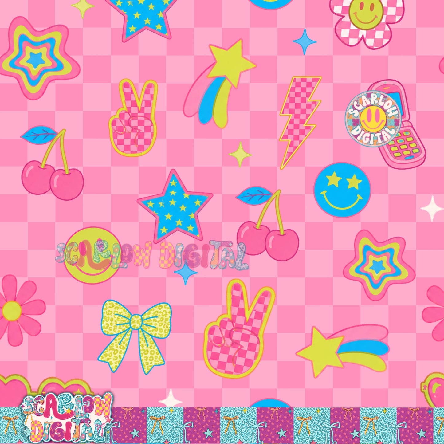 Retro Seamless Pattern Digital Design