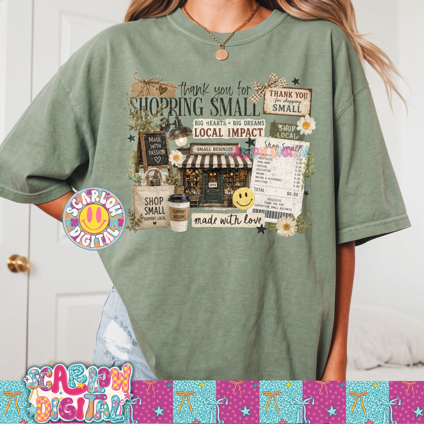 Thank you For Shopping Small Collage PNG Digital Design