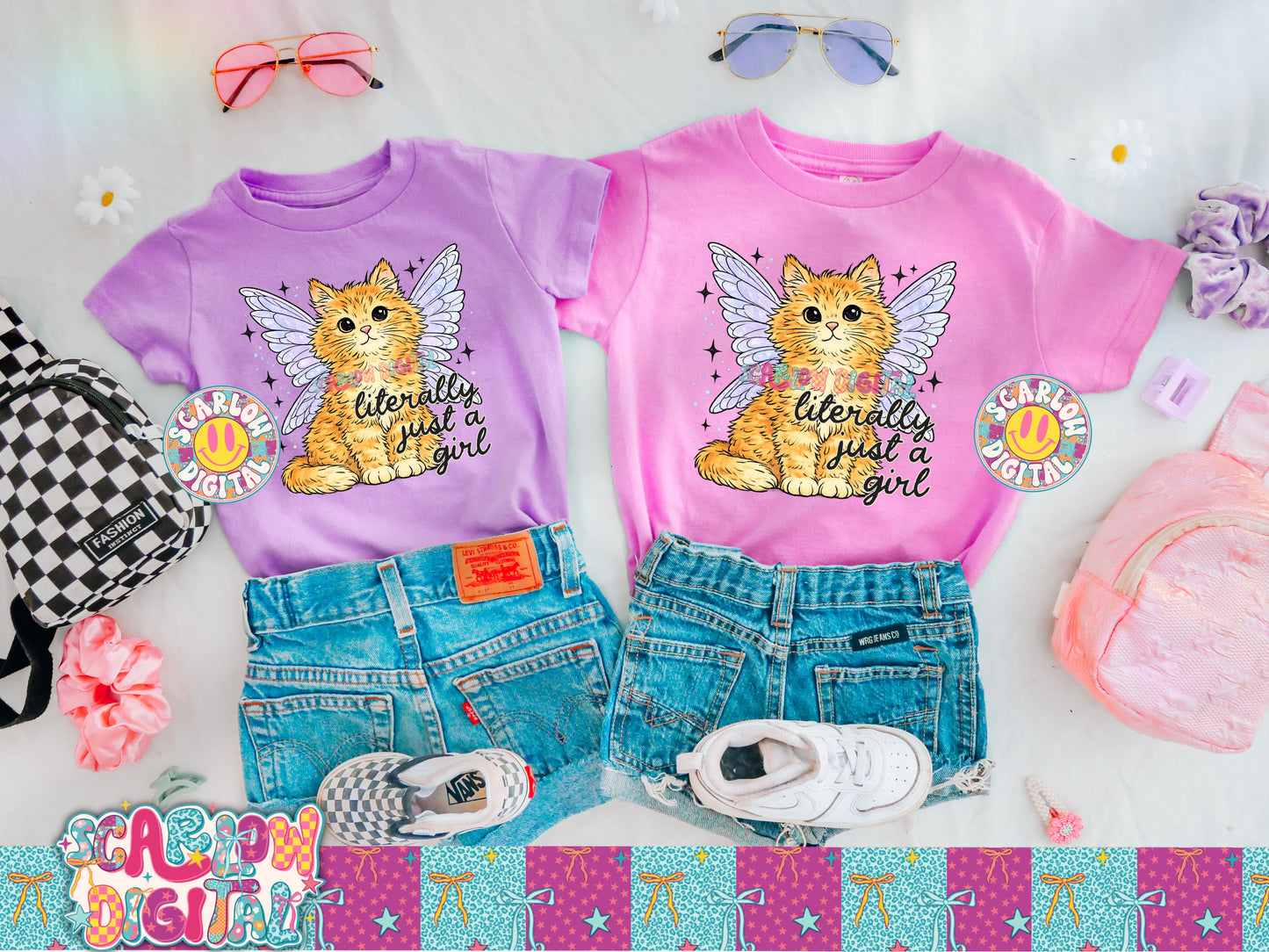 Literally Just a Girl PNG Cat Digital Design