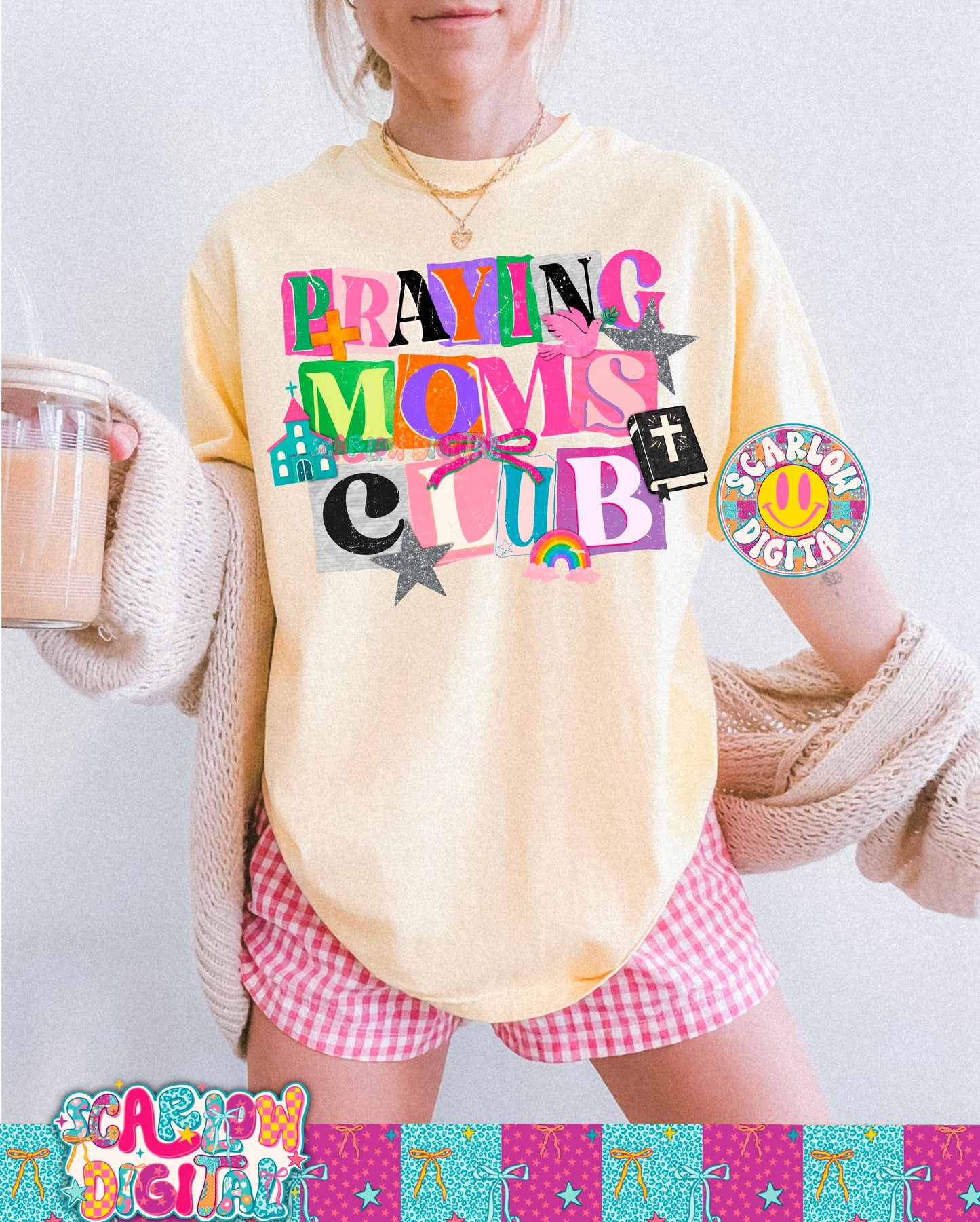 Praying Moms Club PNG Digital Design