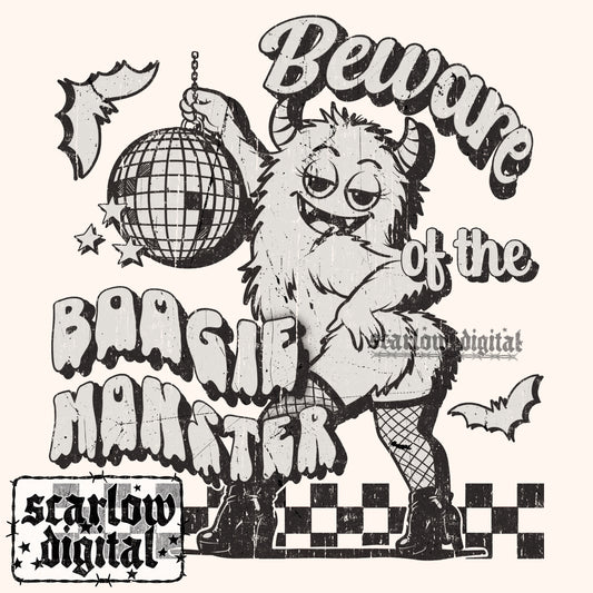 Beware of the Boogie Monster PNG Digital Design