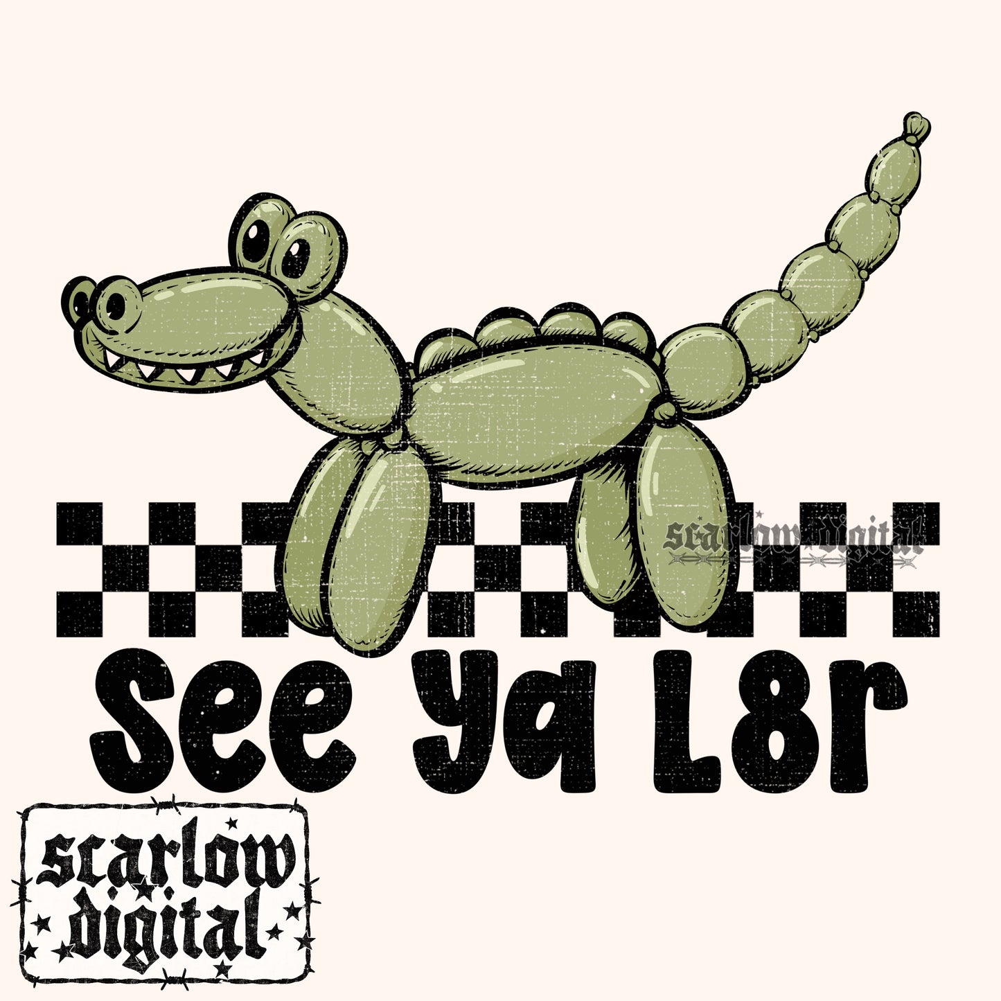See Ya L8r Balloon Animal PNG Digital Design