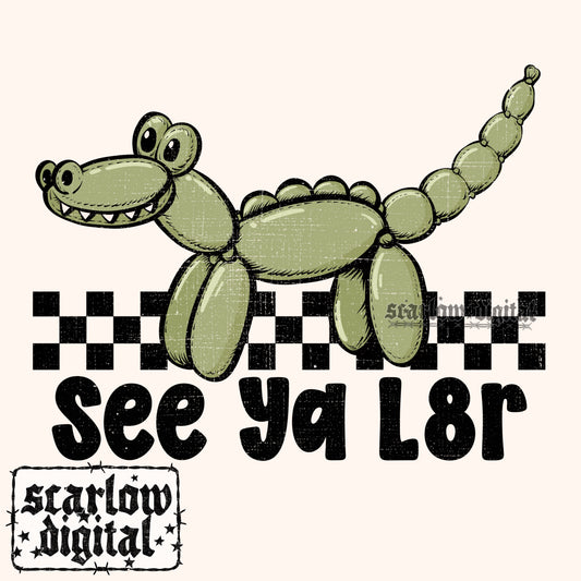 See Ya L8r Balloon Animal PNG Digital Design