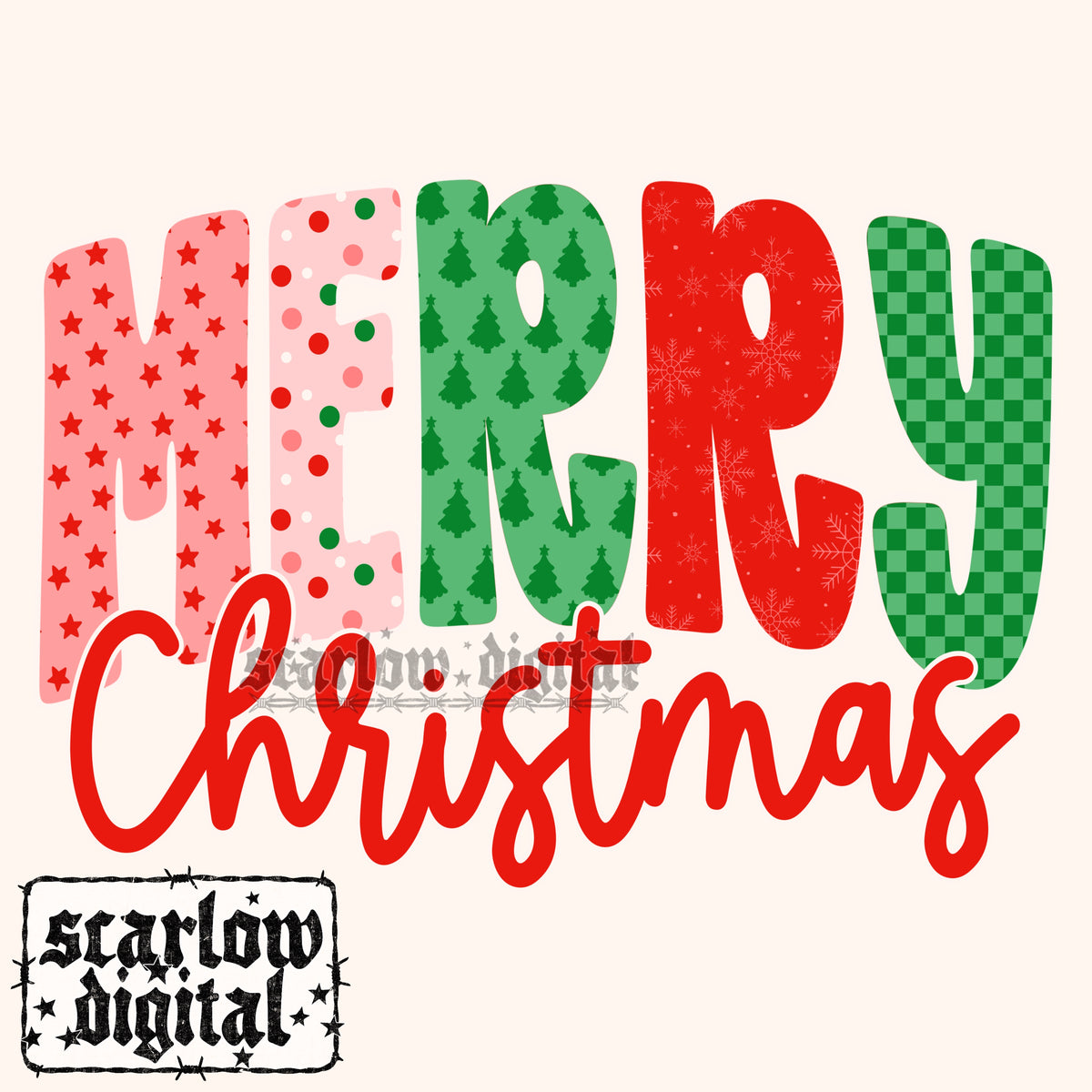Merry Christmas PNG Digital Design