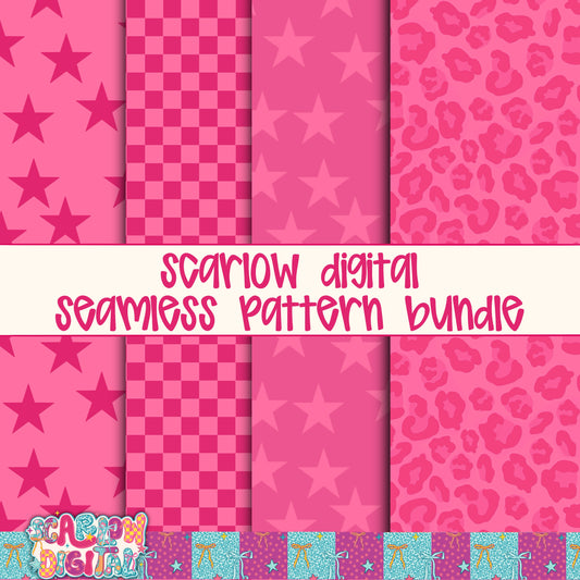 Pink Seamless Pattern Bundle Digital Design