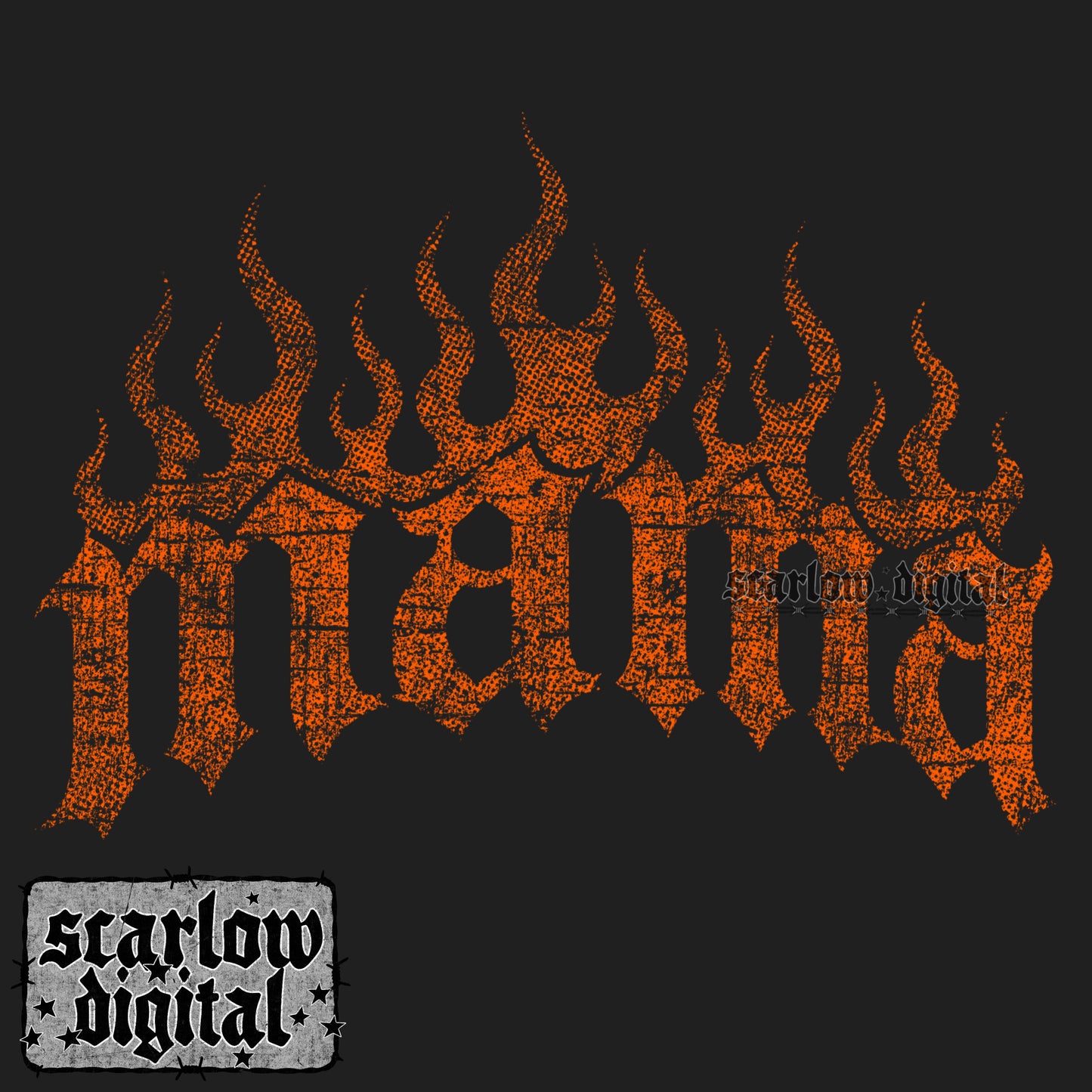 Grunge Neon Flamin Mama PNG Digital Design
