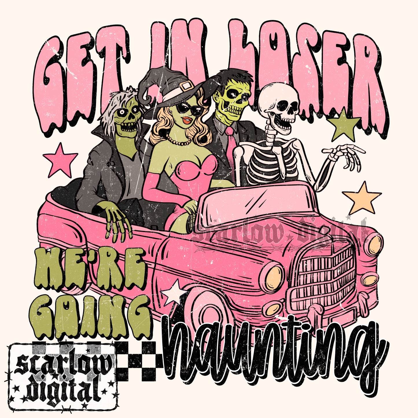 Get in Loser We're Going Haunting PNG Digital Design