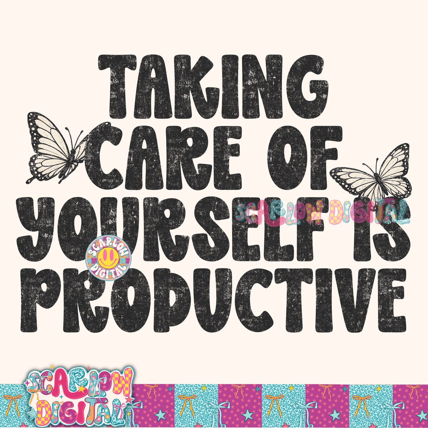 Taking Care of Yourself is Productive PNG Digital Design