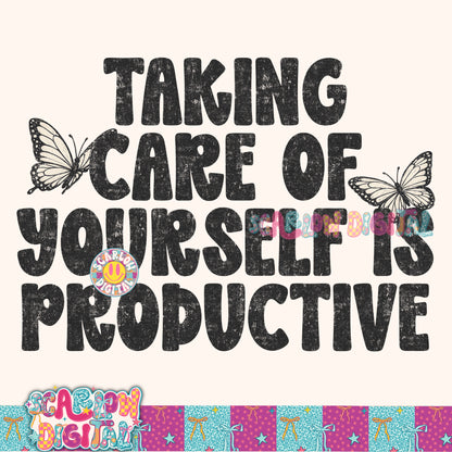 Taking Care of Yourself is Productive PNG Digital Design